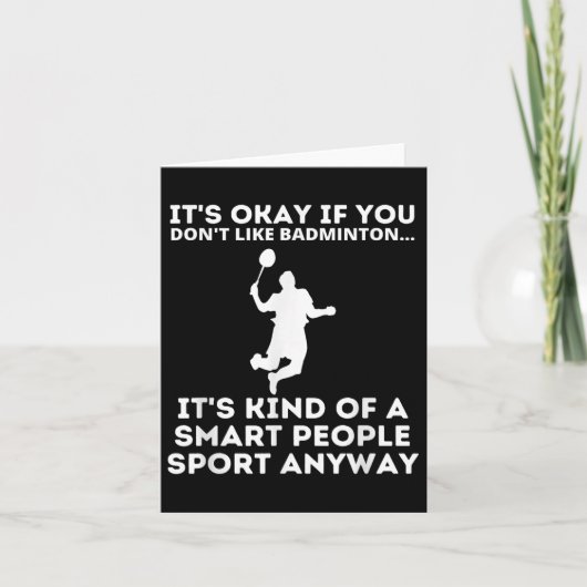 Badminton Smart People Sport Funny Badminton Spaß Karte (Vorderseite)