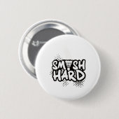 Badminton Smash Hard Champion Geschenk Button (Vorne & Hinten)
