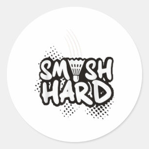 Badminton Smash Hard Champion Geschenk Runder Aufkleber