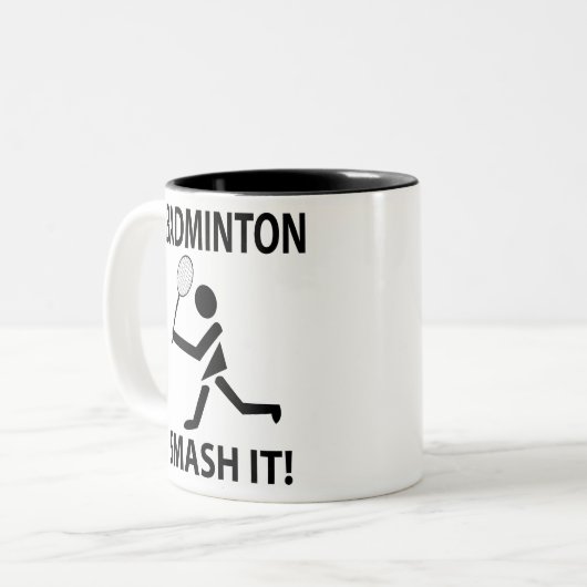 Badminton Smash It Coach Team Player Badminton Zweifarbige Tasse (Vorderseite Links)