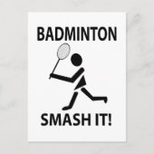 Badminton Smash it Sports Badminton Postkarte (Vorderseite)
