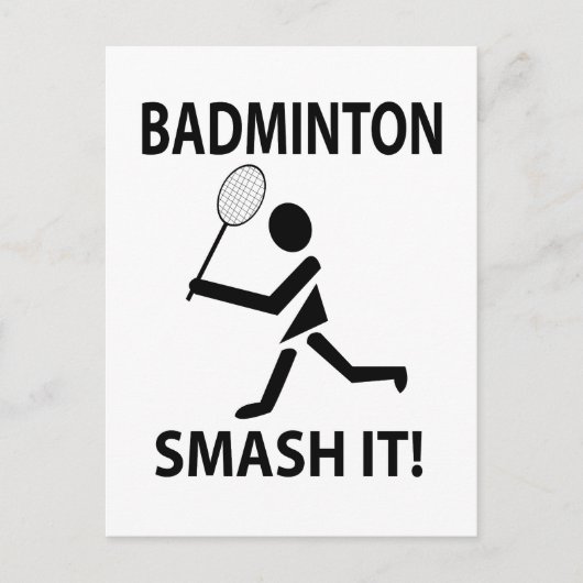Badminton Smash it Sports Badminton Postkarte (Vorderseite)