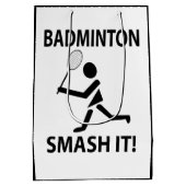 Badminton Smash It Sports Player Badminton Mittlere Geschenktüte (Rückseite)