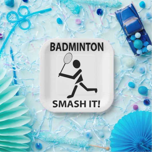 Badminton Smash It Sports Player Badminton Party Pappteller (Party)