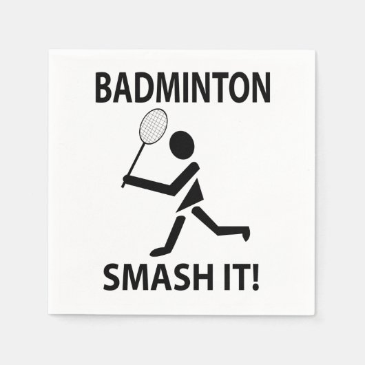 Badminton Smash It Sports Player Badminton Party Serviette (Vorderseite)
