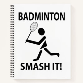 Badminton Smash It Sports Player Coach Badminton Notizblock