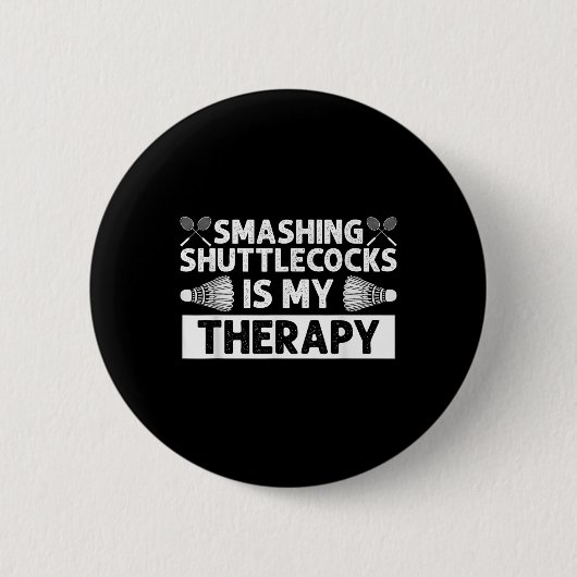 Badminton Smashing Shuttles Racquet Sport Button (Vorderseite)