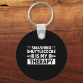 Badminton Smashing Shuttles Racquet Sport Schlüsselanhänger (Vorderseite)