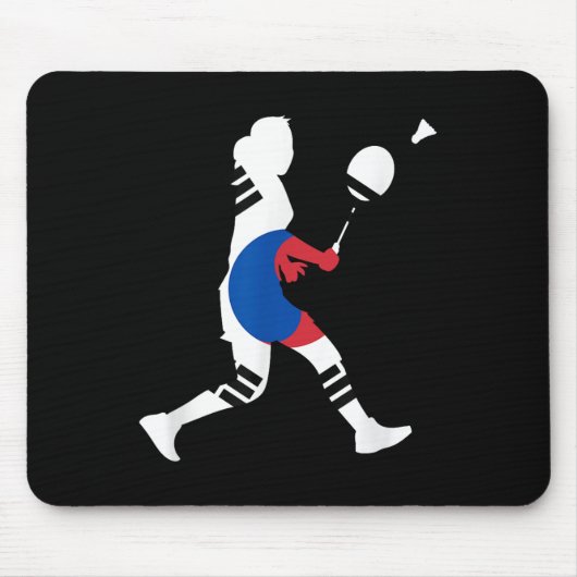 Badminton South Korean Flag Racket Shuttle Women P Mousepad (Vorne)