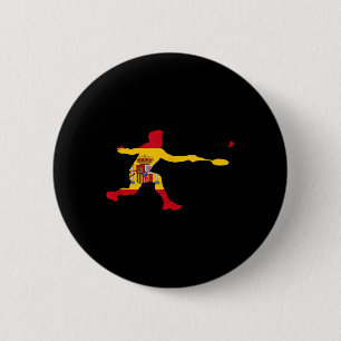 Badminton Spanish Flag Racquet Shuttle Men Player Button