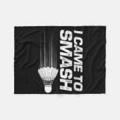Badminton Spaß I kam zum Shuttle Birdie Fleecedecke (Vorderseite (Horizontal))