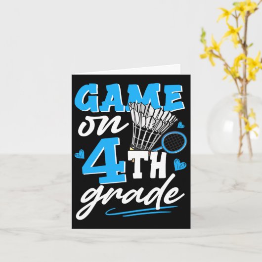 Badminton-Spiel auf Jungs der 4. Klasse zurück nac Karte (Gelbe Blume)