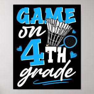 Badminton-Spiel auf Jungs der 4. Klasse zurück nac Poster