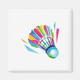 Badminton-Spiel Federball Sport Badminton Pop Art  Magnet