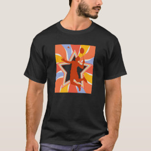 Badminton-Spieler Federball Retro Farbige Vintag T-Shirt
