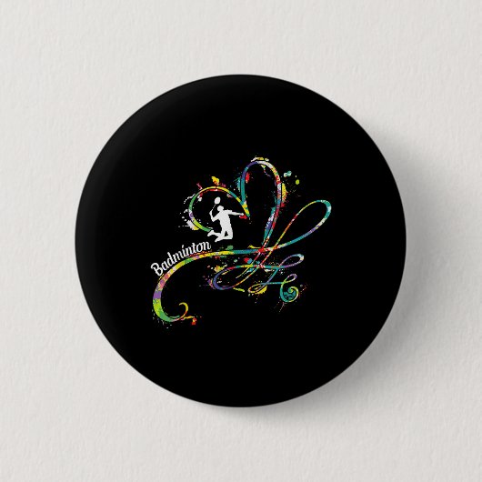 Badminton-Spieler Federballspieler Badminton Button (Vorderseite)
