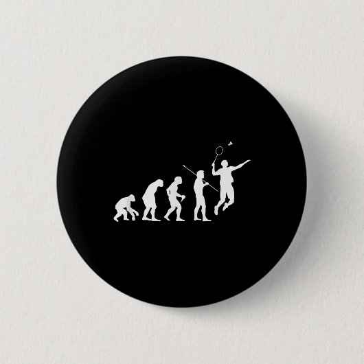 Badminton-Spieler-Geschenk Evolution Für Badminton Button (Vorderseite)