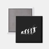 Badminton-Spieler-Geschenk Evolution Für Badminton Magnet (Vorderseite/Rückseite)