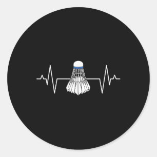 Badminton-Spieler Heartline-Schläger Sportliebhabe Runder Aufkleber