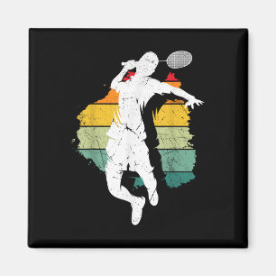 Badminton-Spieler Retro Badminton-Mannschaft Shutt Magnet