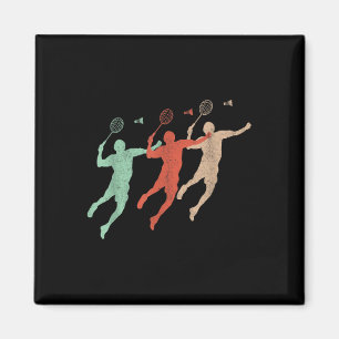 Badminton-Spieler Retro Smash Shuttle Vintage Badm Magnet