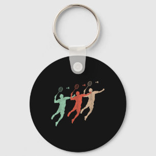 Badminton-Spieler Retro Smash Shuttle Vintage Badm Schlüsselanhänger