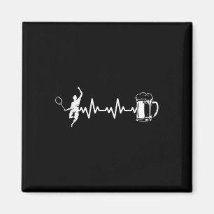 Badminton-Spieler-Schläger - Herzschlag Ekg Badmin Magnet