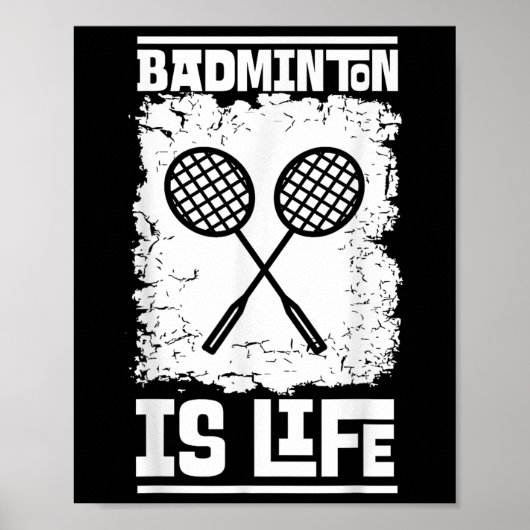 Badminton-Spieler - Schläger Shuttlecock Badminton Poster (Vorne)