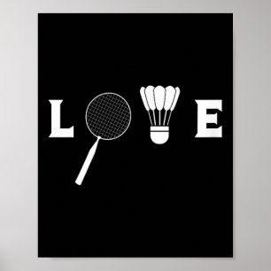 Badminton-Spieler-Schlägersport-Shuttle-Lustiger-B Poster