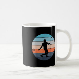 Badminton-Spieler-Schlägersport-Shuttle-Retro-Vint Kaffeetasse