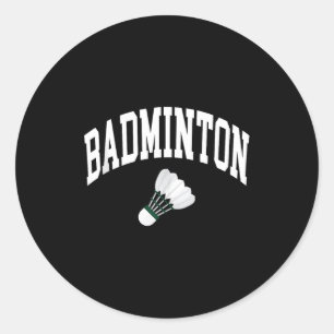 Badminton-Spieler-Shuttle-Grafik-Tanktop Runder Aufkleber