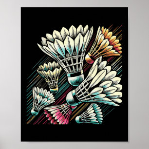 Badminton-Spieler Shuttle Vibrantes Design  Poster