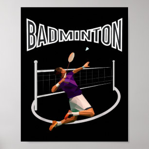 Badminton-Spieler Shuttlecock Jungen Männer Jugend Poster