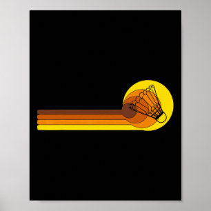 Badminton-Spieler Spiel Federball 70er Jahre Vinta Poster
