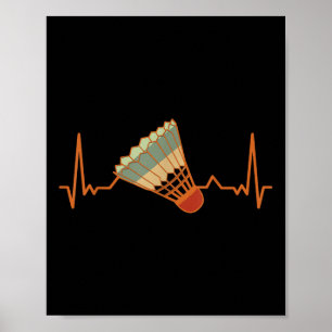 Badminton-Spieler Spiel Federball Lustig Retro Bad Poster