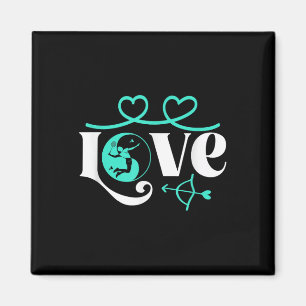 Badminton-Spieler Spiel Federball Yin-Yang-Liebe B Magnet