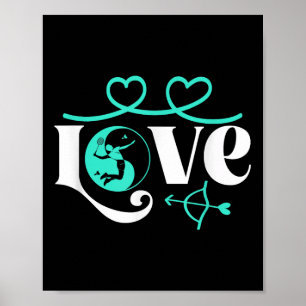 Badminton-Spieler Spiel Federball Yin-Yang-Liebe B Poster