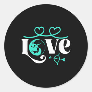 Badminton-Spieler Spiel Federball Yin-Yang-Liebe B Runder Aufkleber