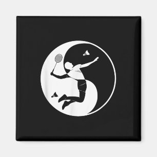 Badminton-Spieler Spiel Federball Yin-Yang-Symbol Magnet