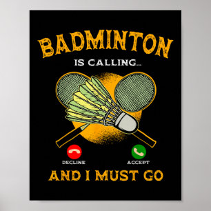 Badminton-Spieler Spiel Schläger Liebhaber Sportle Poster
