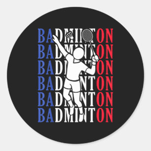 Badminton-Spieler Spieler Trainer Fans Jungen Mann Runder Aufkleber