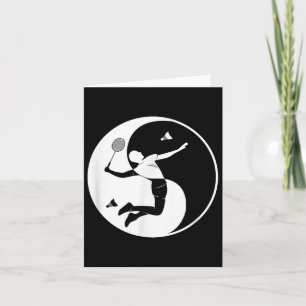 Badminton-Spieler-Spielhütte Yin-Yang-Symbol-Badm Karte