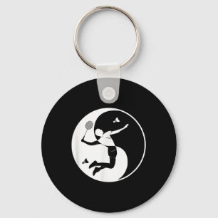 Badminton-Spieler-Spielhütte Yin-Yang-Symbol-Badm Schlüsselanhänger