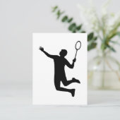Badminton-Spieler-Sprung Postkarte (Stehend Vorderseite)