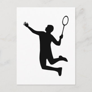 Badminton-Spieler-Sprung Postkarte
