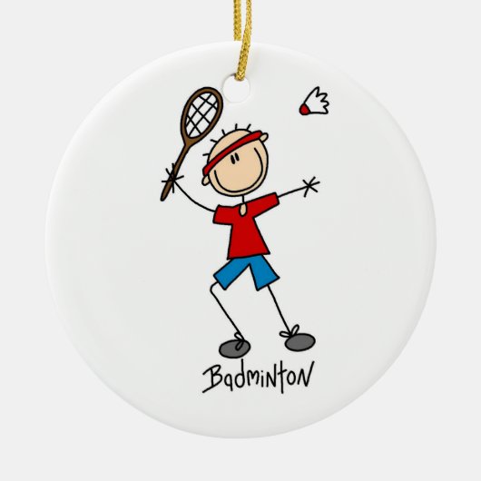 Badminton-Spieler-T - Shirts und Geschenke Keramik Ornament (Vorne)