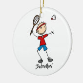 Badminton-Spieler-T - Shirts und Geschenke Keramik Ornament (Links)