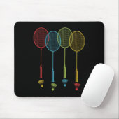 Badminton-Spieler-Team-Shuttle-Trainer-Match-Badmi Mousepad (Mit Mouse)