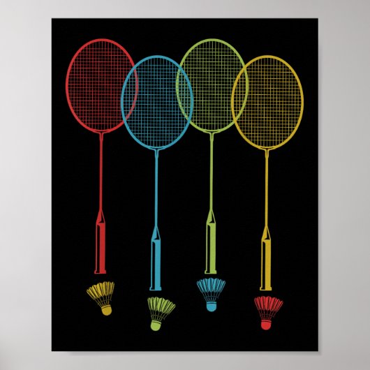 Badminton-Spieler-Team-Shuttle-Trainer-Match-Badmi Poster (Vorne)