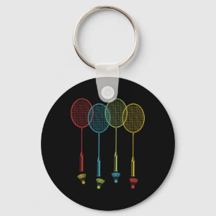 Badminton-Spieler-Team-Shuttle-Trainer-Spiel-Badmi Schlüsselanhänger
